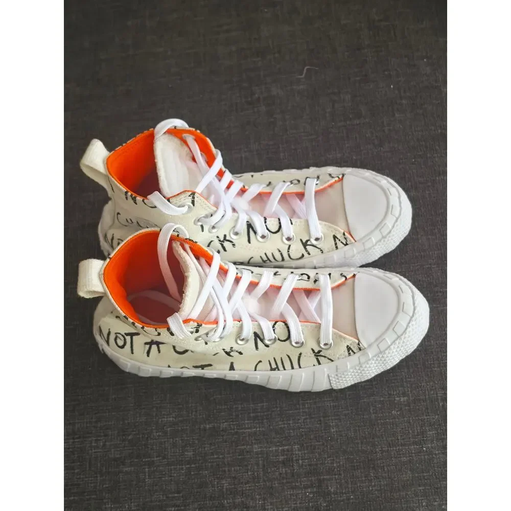 Converse UNT1TL3D Hi Not A Chuck White Orange Sneakers Kids 5 Womens 7 266515C